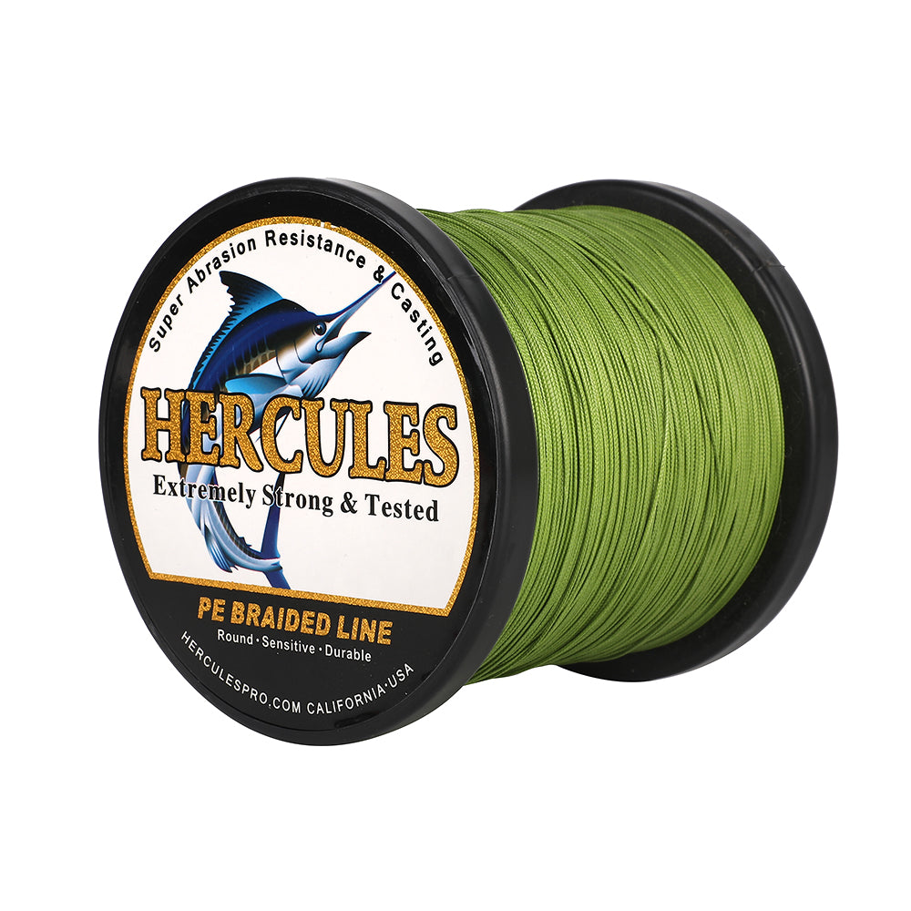 1000M 1094Yds Army Green 10lb-420lb HERCULES PE Braided Fishing Line 12 Strands