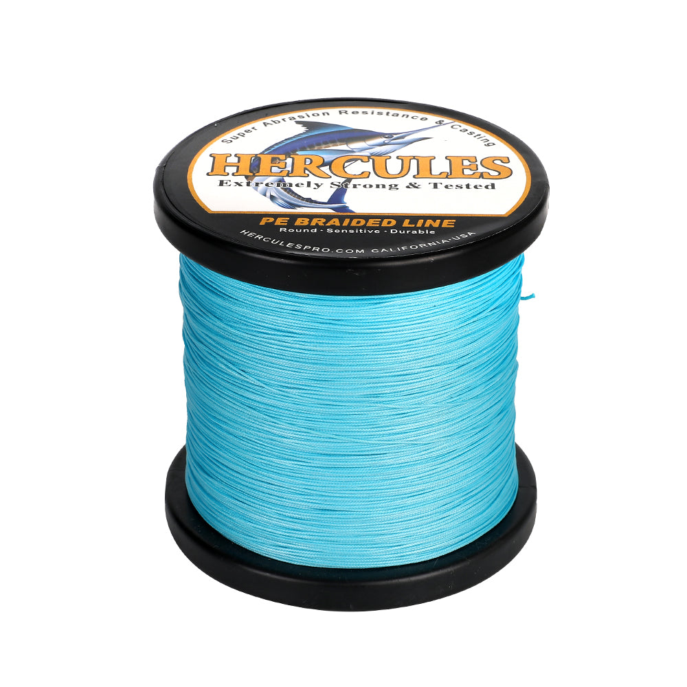 1000M 1094Yds Blue 10lb-420lb HERCULES PE Braided Fishing Line 12 Strands