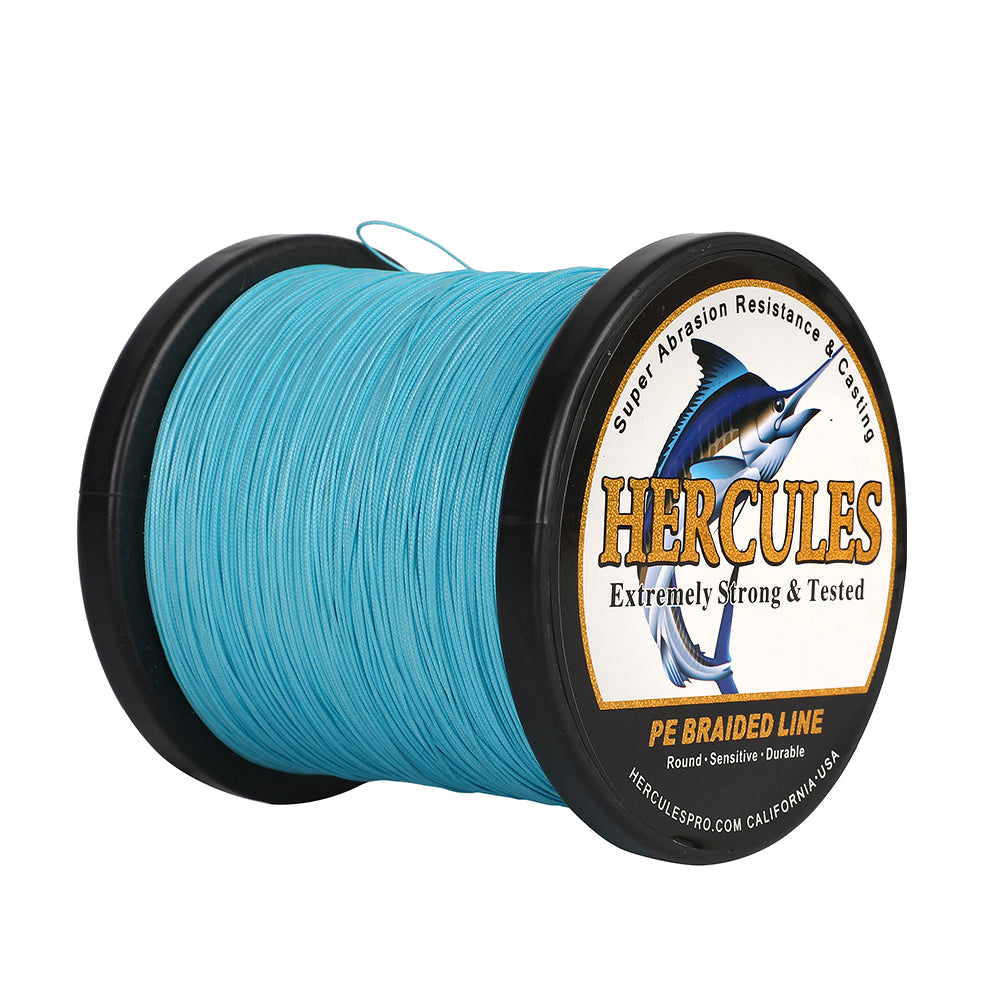 1000M 1094Yds Blue 10lb-420lb HERCULES PE Braided Fishing Line 12 Strands