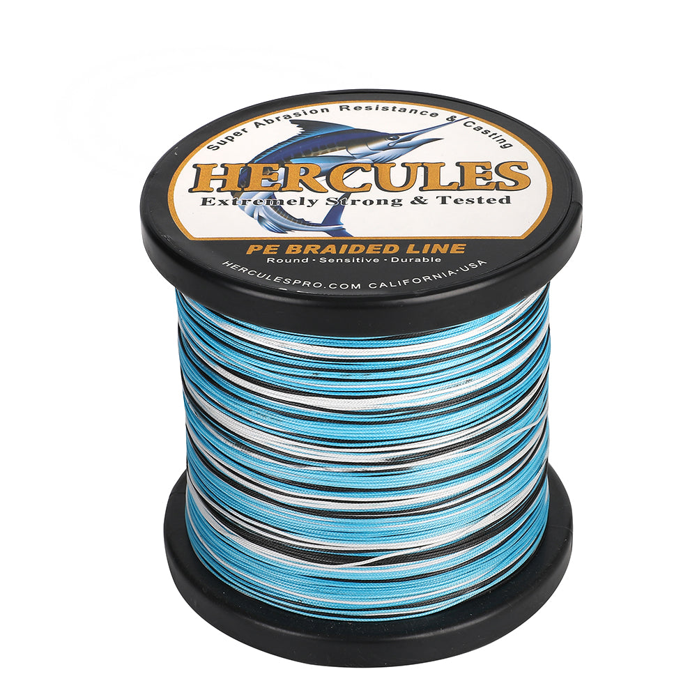 1000M 1094Yds Camo Blue 10lb-420lb HERCULES PE Braided Fishing Line 12 Strands