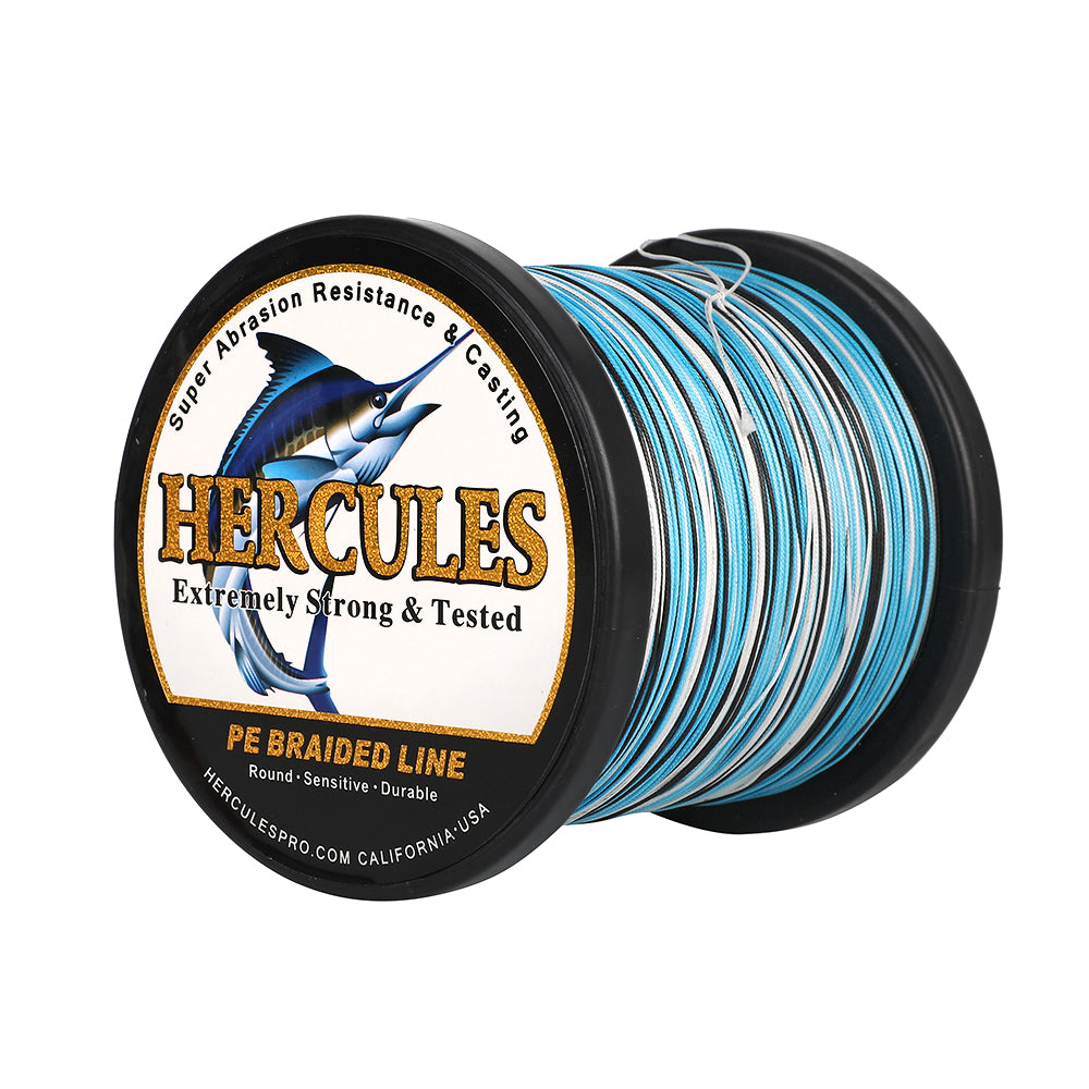 1000M 1094Yds Camo Blue 10lb-420lb HERCULES PE Braided Fishing Line 12 Strands