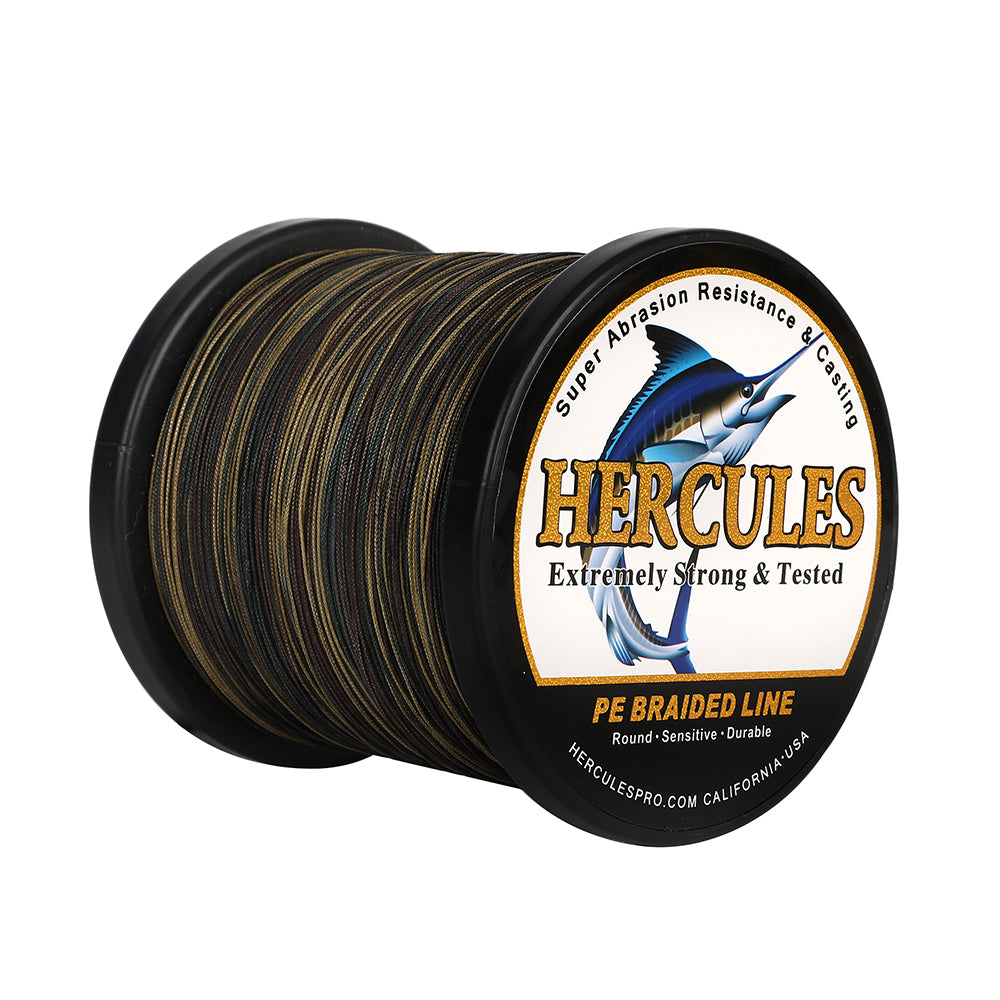 1000M 1094Yds Camouflage 10lb-420lb HERCULES PE Braided Fishing Line 12 Strands