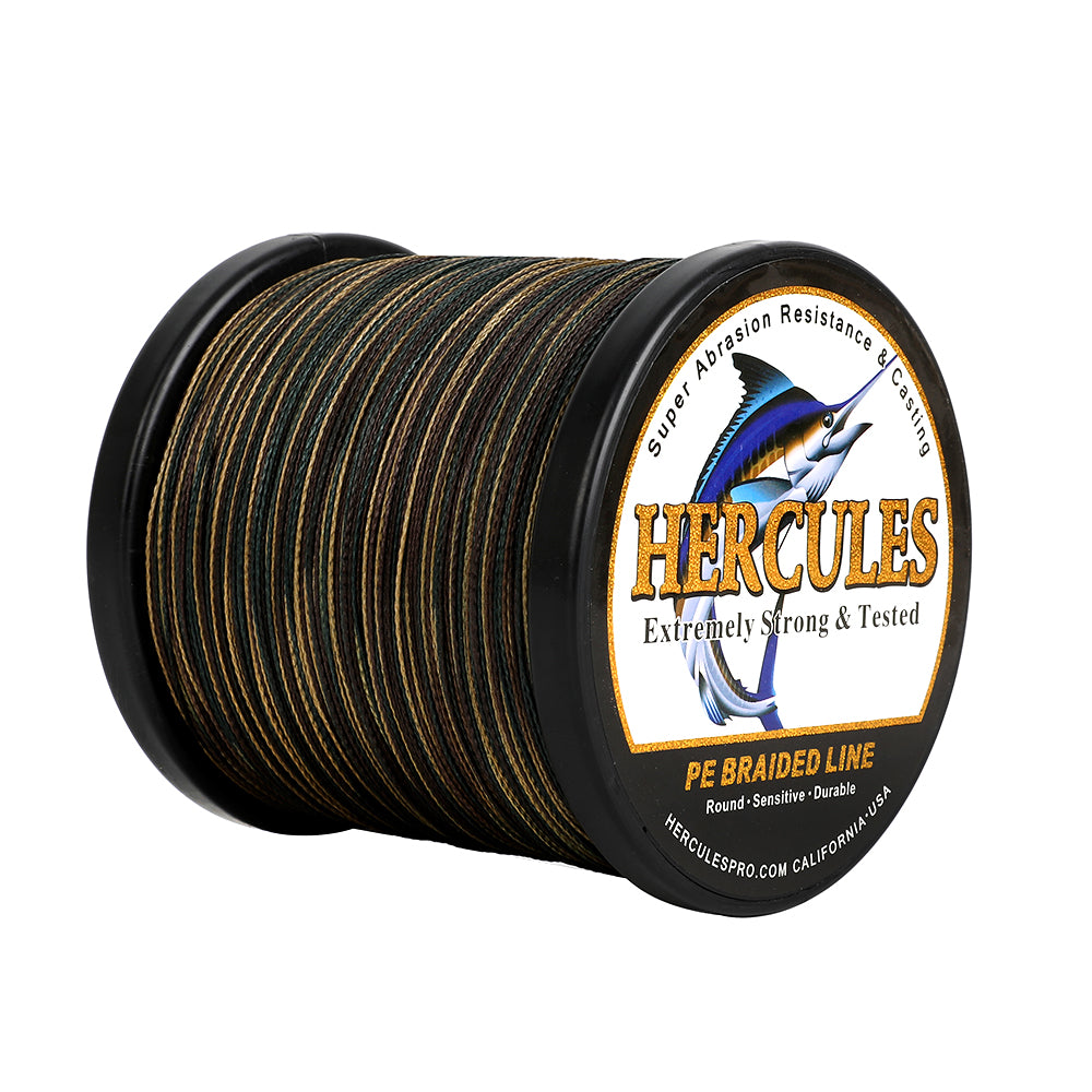 500M 547Yds Camouflage 6lb-100lb HERCULES PE Braided Fishing Line 4 Strands