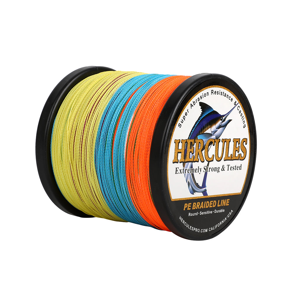 500M 547Yds Mehrfarbig 6lb-100lb HERCULES PE geflochtene Angelschnur 4 Stränge