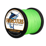 1000M 1094Yds Fluo Green 10lb-420lb HERCULES PE Braided Fishing Line 12 Strands