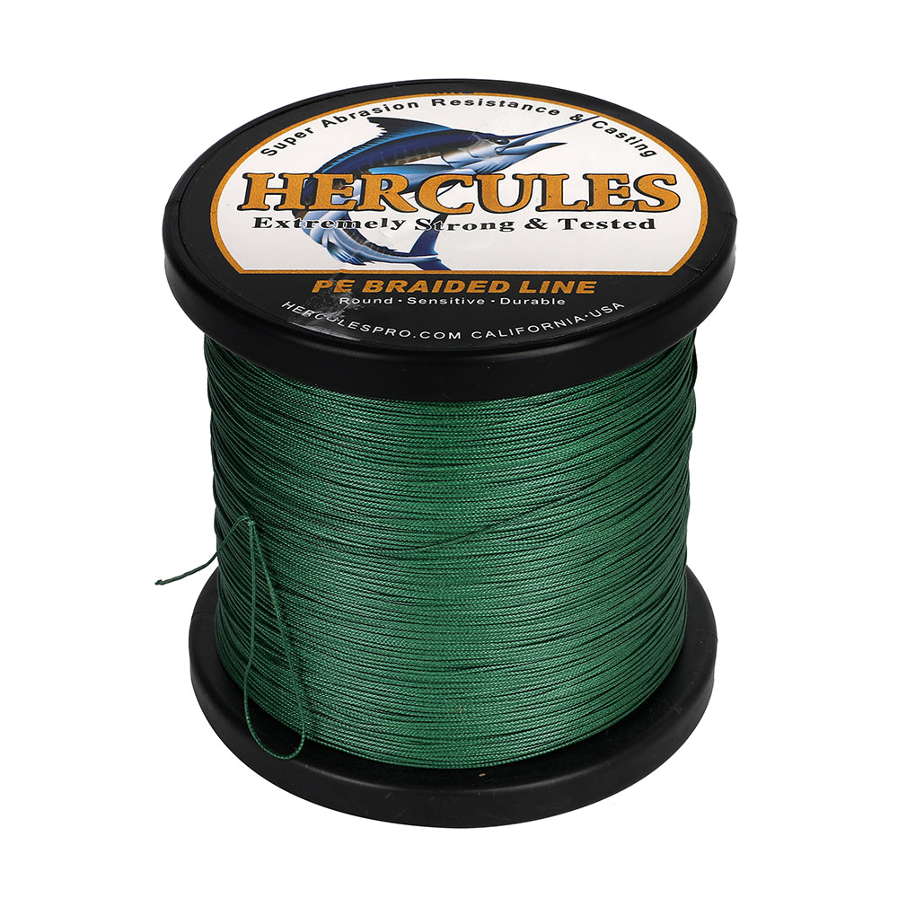 1500M 1640Yds Green 10lb-420lb HERCULES PE Braided Fishing Line 12 Strands
