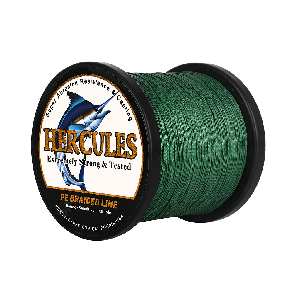 1500M 1640Yds Green 10lb-420lb HERCULES PE Braided Fishing Line 12 Strands