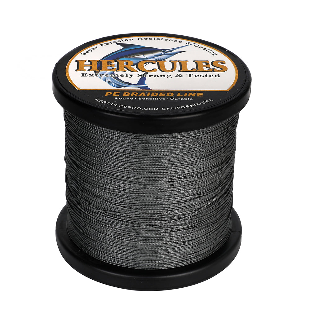 1000M 1094Yds Grey 10lb-420lb HERCULES PE Braided Fishing Line 12 Strands