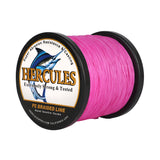 1000M 1094Yds Pink 10lb-420lb HERCULES PE Braided Fishing Line 12 Strands