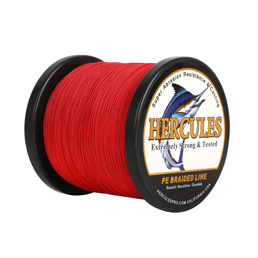 500M 547Yds Red 6lb-100lb HERCULES PE Braided Fishing Line 4 Strands