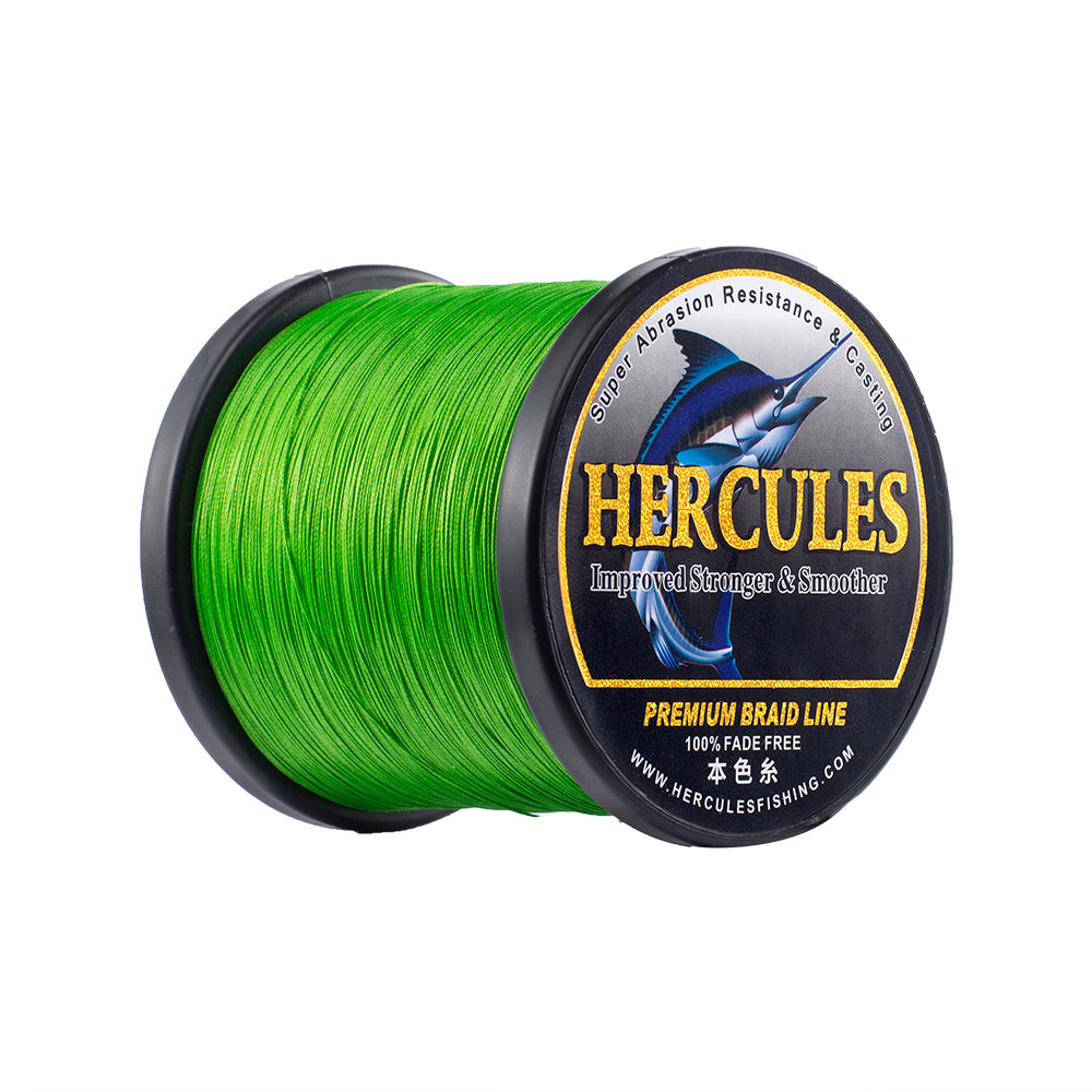 HERCULES Fluo Green Fade Free Fishing Line 8 Strands 10LB-120LB PE Braided Fishing Line