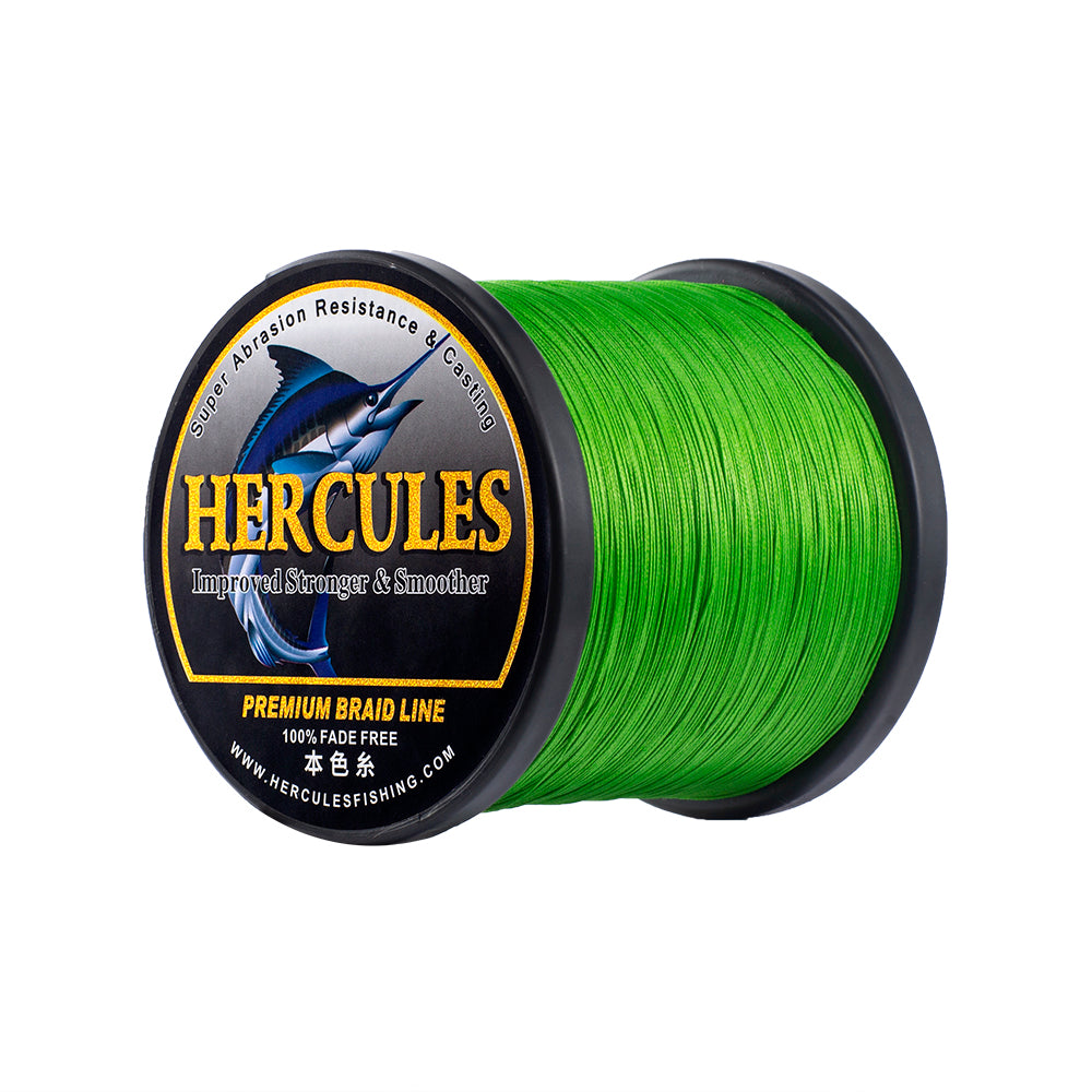 HERCULES Fluo Green Fade Free Fishing Line 8 Strands 10LB-120LB PE Braided Fishing Line