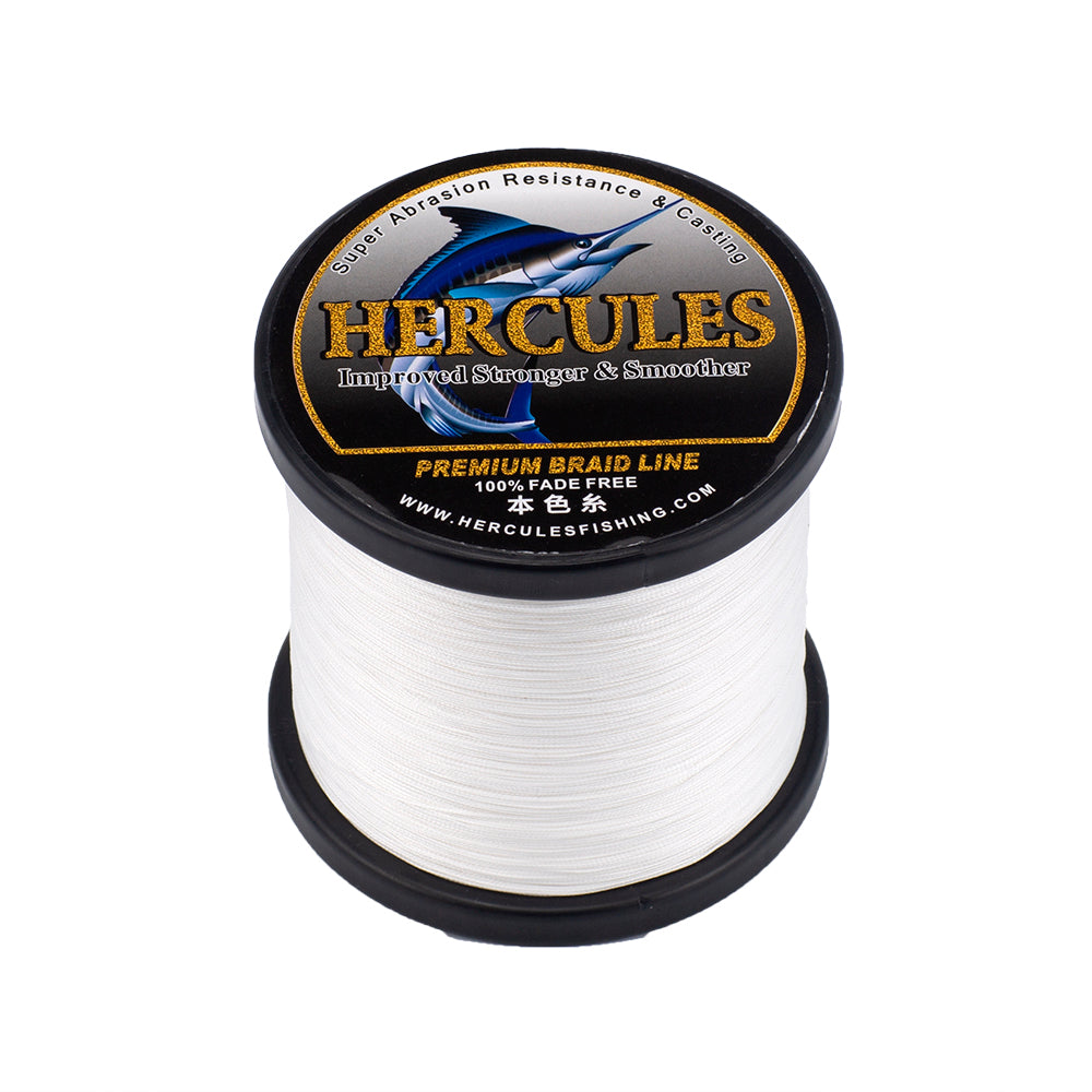 HERCULES White Fade Free Fishing Line 8 Strands 10LB-120LB PE Braided Fishing Line