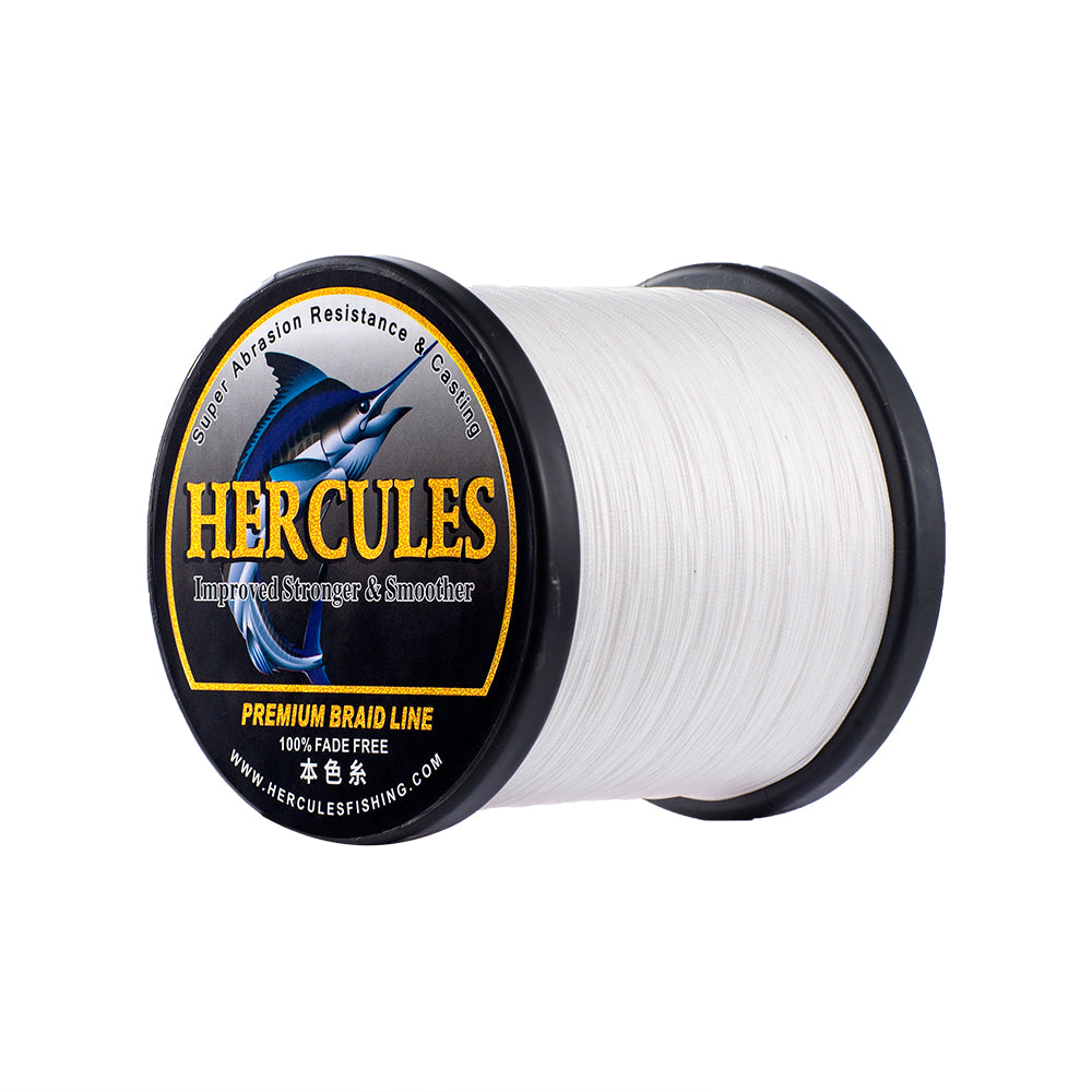HERCULES White Fade Free Fishing Line 8 Strands 10LB-120LB PE Braided Fishing Line