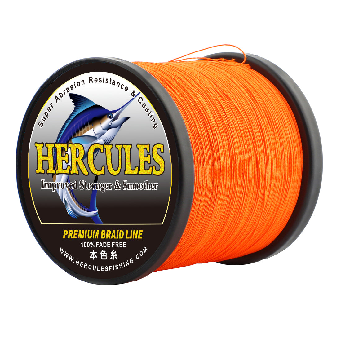 HERCULES Orange fade free fishing line 4 Strands 6LB-100LB PE Braided Fishing Line