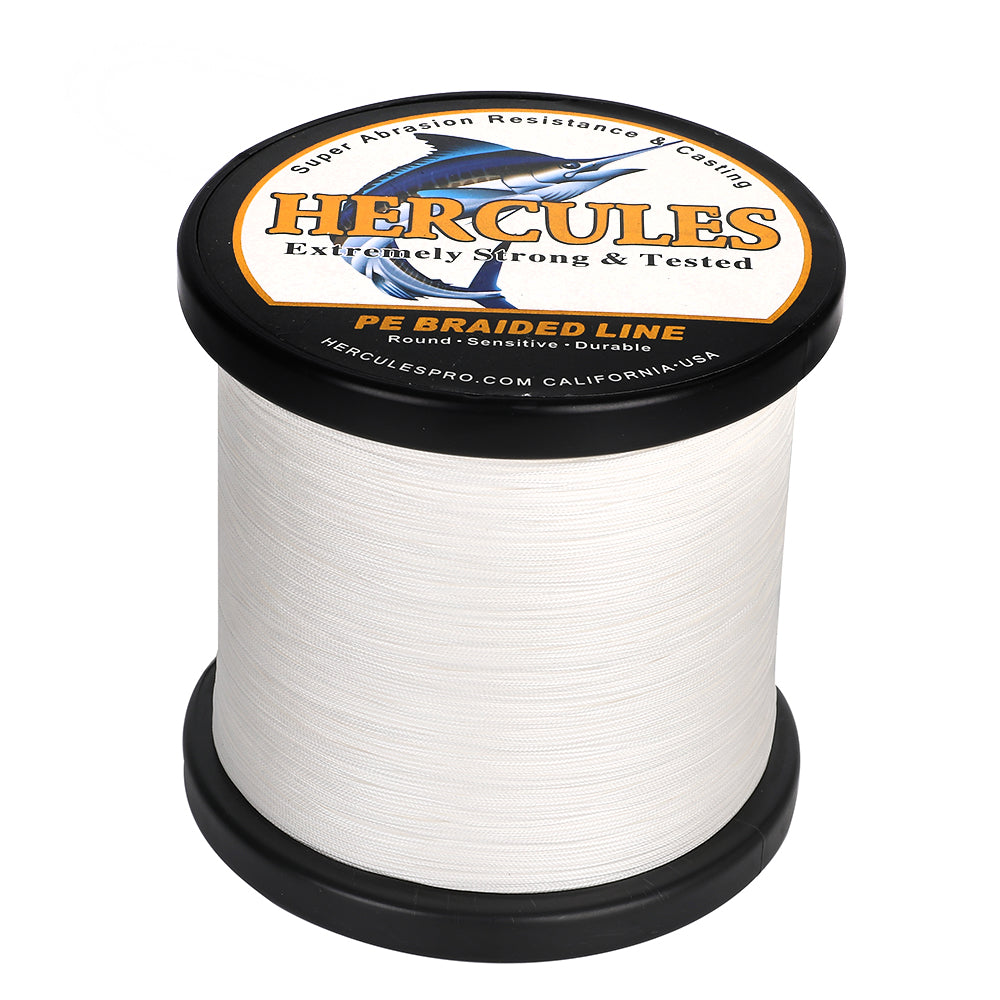 1500M 1640Yds White 10lb-420lb HERCULES PE Braided Fishing Line 12 Strands