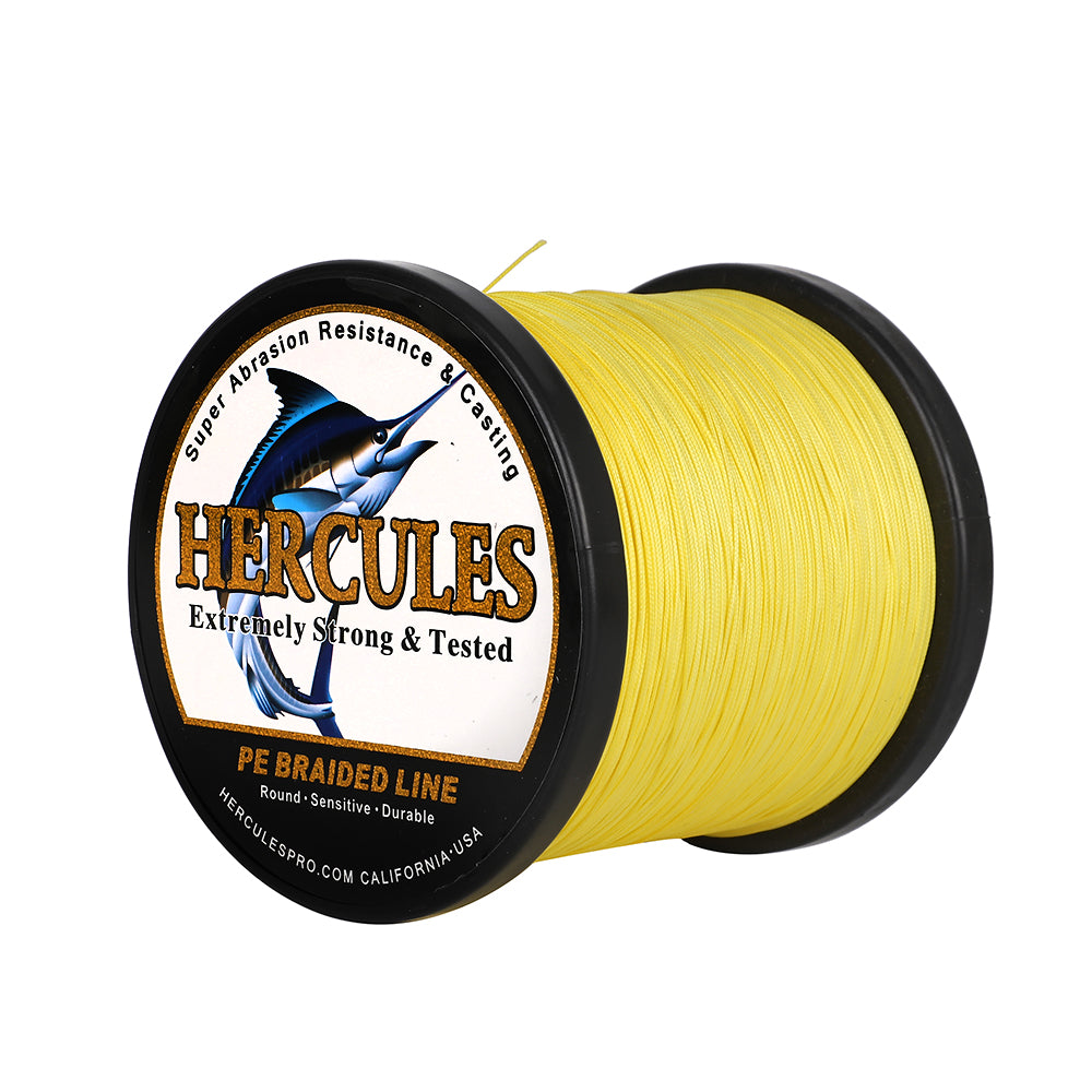 500M 547Yds Yellow 10lb-420lb HERCULES PE Braided Fishing Line 12 Strands