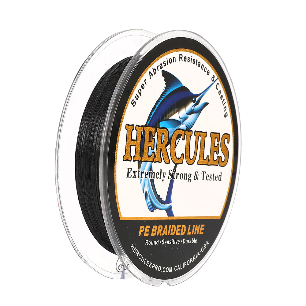 100M 109Yds Black 10lb-420lb HERCULES PE Braided Fishing Line 12 Strands