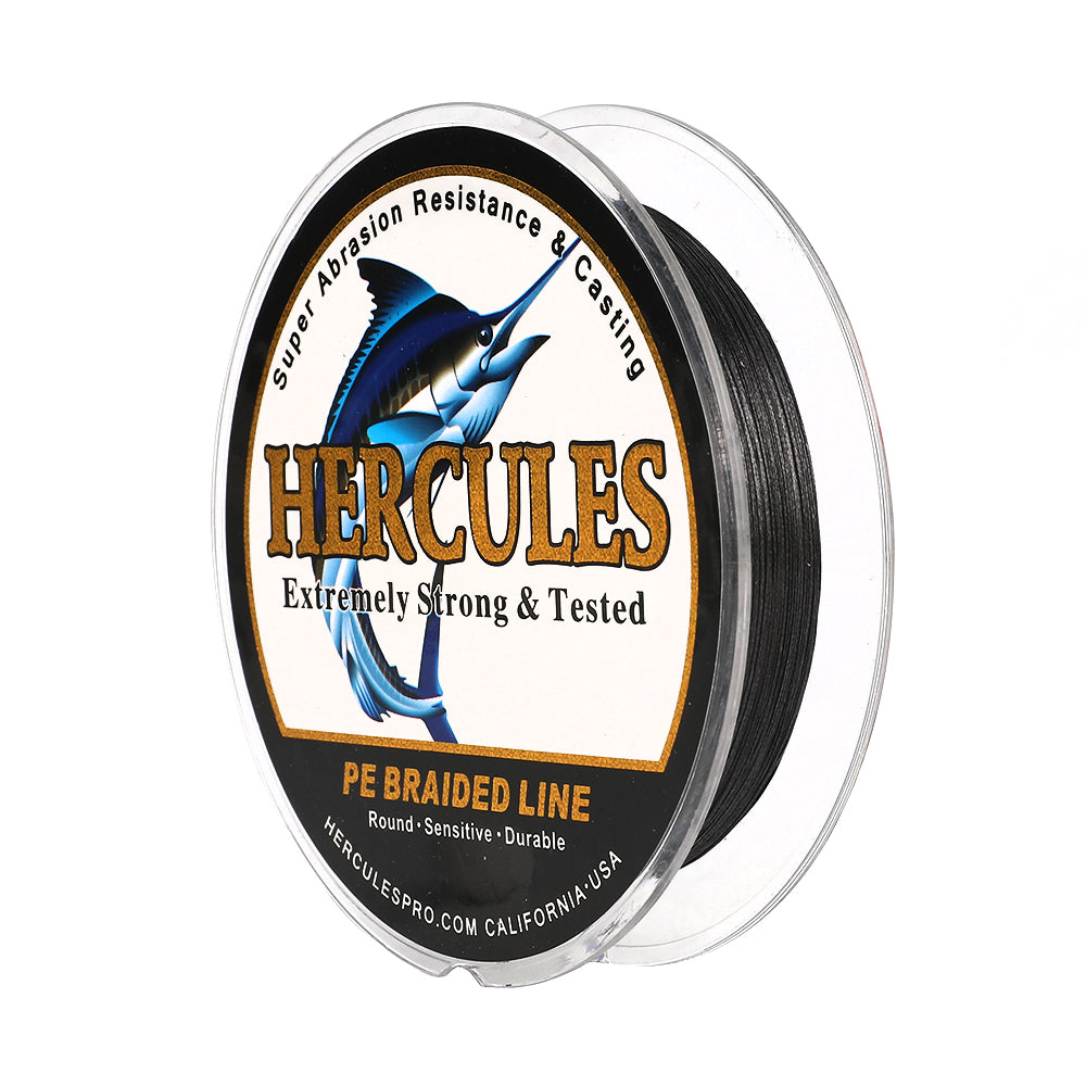 100M 109Yds Black 10lb-420lb HERCULES PE Braided Fishing Line 12 Strands