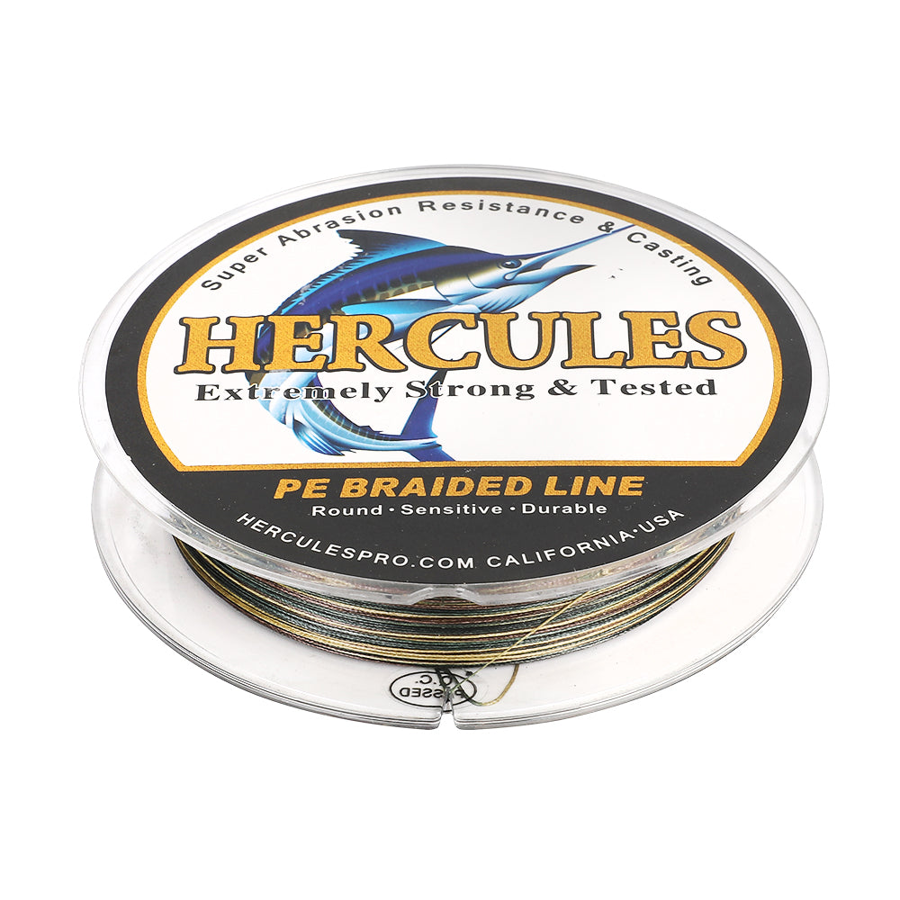 100M 109Yds Camouflage 10lb-420lb HERCULES PE Braided Fishing Line 12 Strands