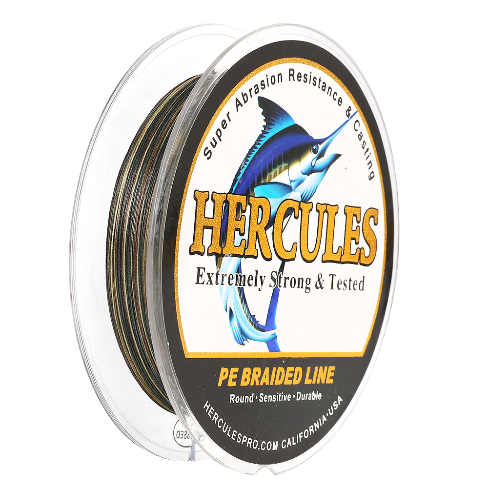 100M 109Yds Camouflage 10lb-420lb HERCULES PE Braided Fishing Line 12 Strands