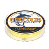 100M 109Yds Yellow 10lb-420lb HERCULES PE Braided Fishing Line 12 Strands