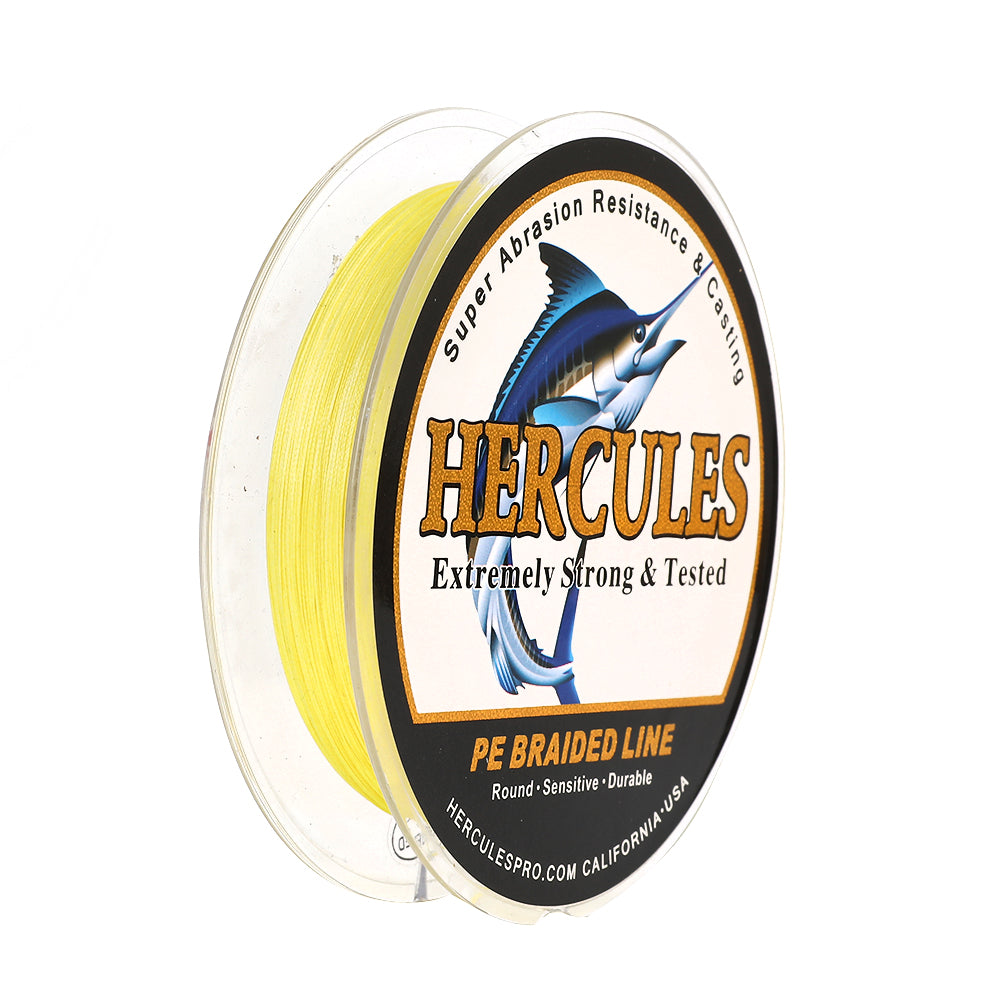 100M 109Yds Yellow 10lb-420lb HERCULES PE Braided Fishing Line 12 Strands
