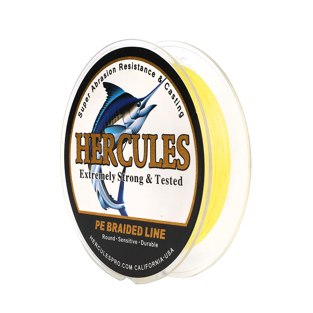 100M 109Yds Yellow 10lb-420lb HERCULES PE Braided Fishing Line 12 Strands