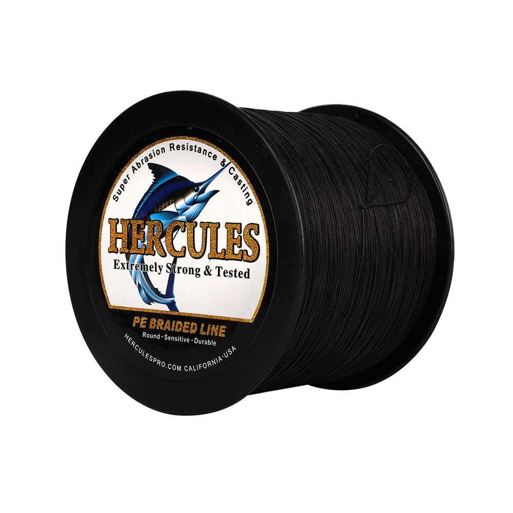 1000M 1094Yds Black 10lb-420lb HERCULES PE Braided Fishing Line 12 Strands