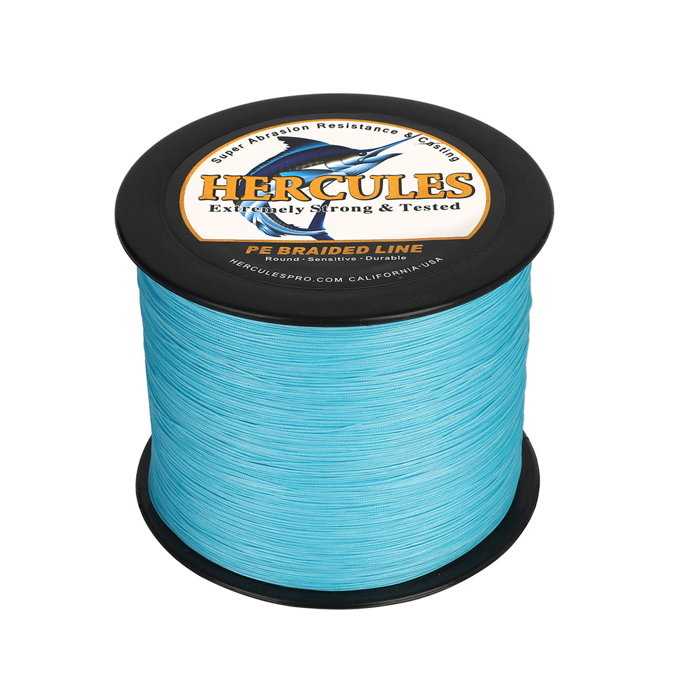 1000M 1094Yds Blue 10lb-420lb HERCULES PE Braided Fishing Line 12 Strands
