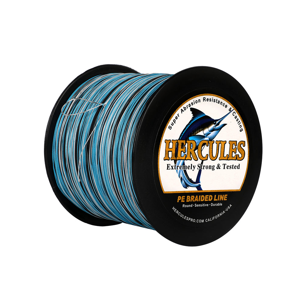 1000M 1094Yds Camo Blue 10lb-420lb HERCULES PE Braided Fishing Line 12 Strands
