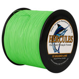 500M 547Yds Fluo Green 10lb-420lb HERCULES PE geflochtene Angelschnur 12 Stränge