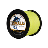 1000M 1094Yds Fluo Yellow 10lb-420lb HERCULES PE Braided Fishing Line 12 Strands