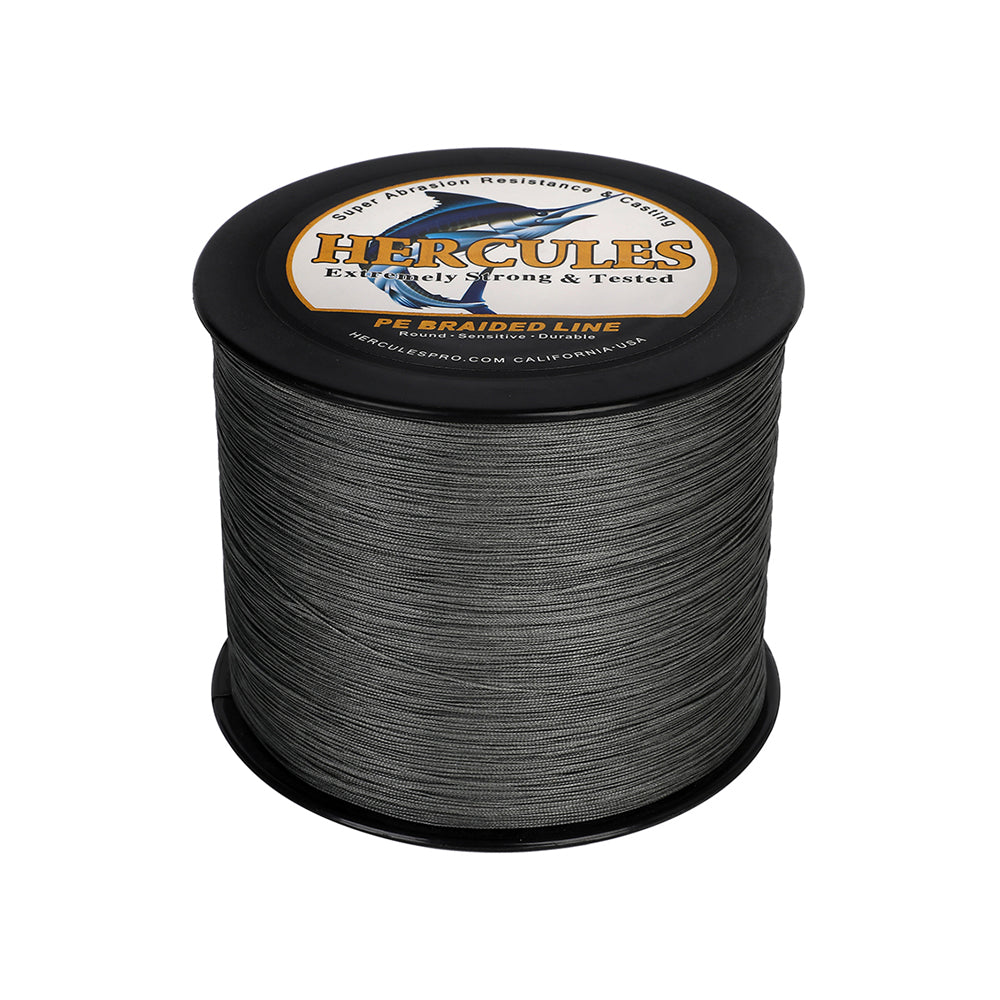 1000M 1094Yds Grey 10lb-420lb HERCULES PE Braided Fishing Line 12 Strands
