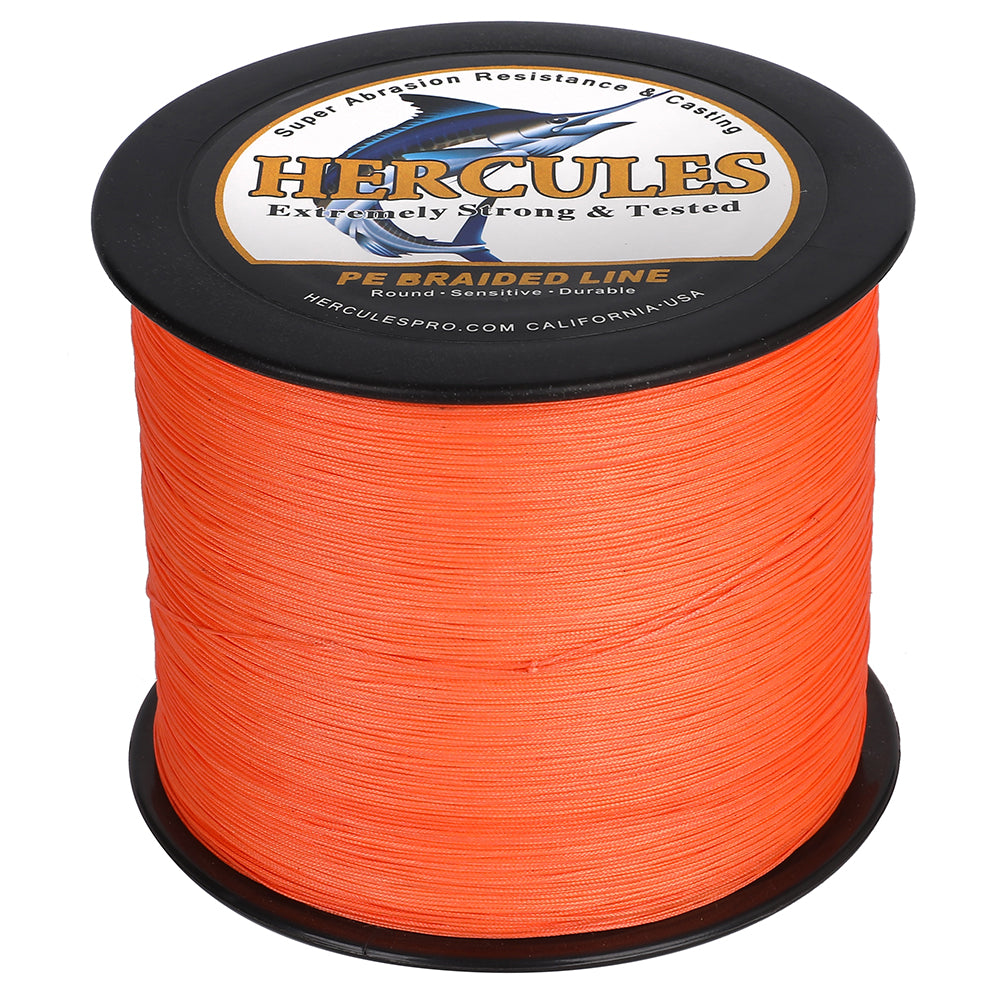 300M 328Yds Orange 10lb-420lb HERCULES PE Braided Fishing Line 12 Strands
