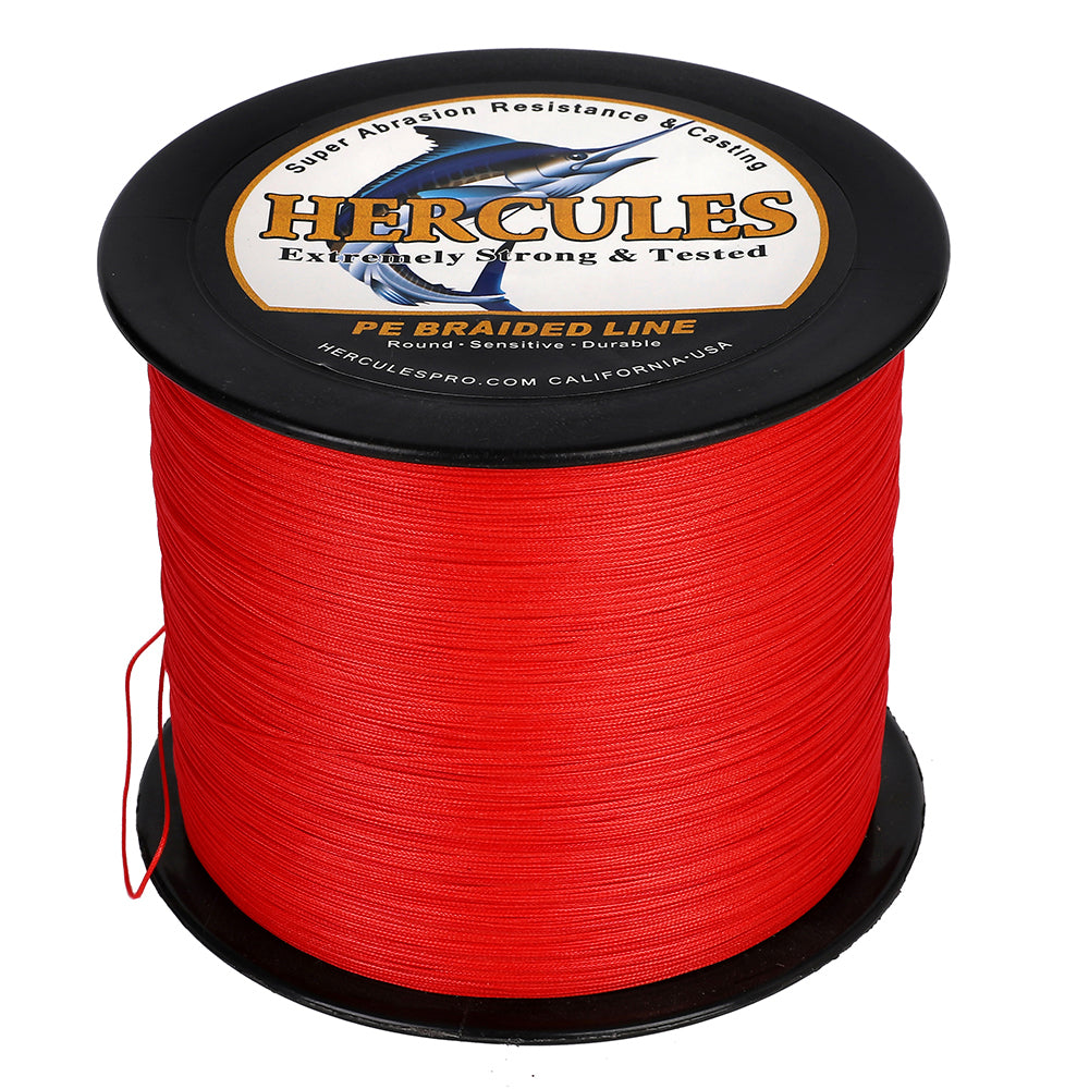 500M 547Yds Red 10lb-420lb HERCULES PE Braided Fishing Line 12 Strands