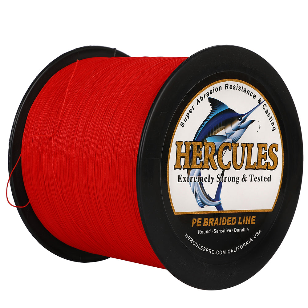 500M 547Yds Red 10lb-420lb HERCULES PE Braided Fishing Line 12 Strands