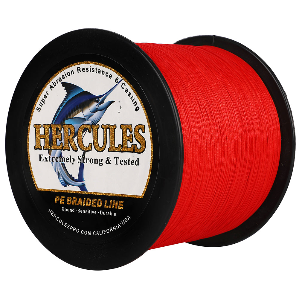 500M 547Yds Red 10lb-420lb HERCULES PE Braided Fishing Line 12 Strands
