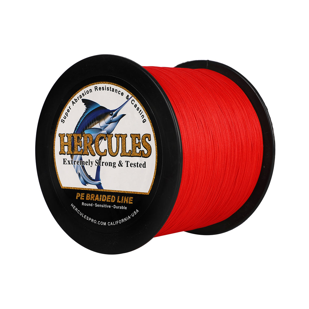 1000M 1094Yds Red 10lb-420lb HERCULES PE Braided Fishing Line 12 Strands