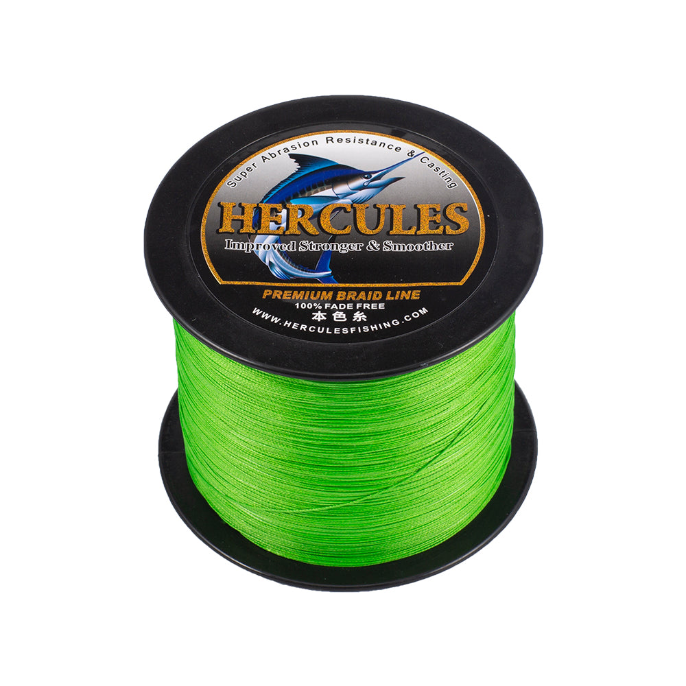 HERCULES Fluo Green Fade Free Fishing Line 8 Strands 10LB-120LB PE Braided Fishing Line