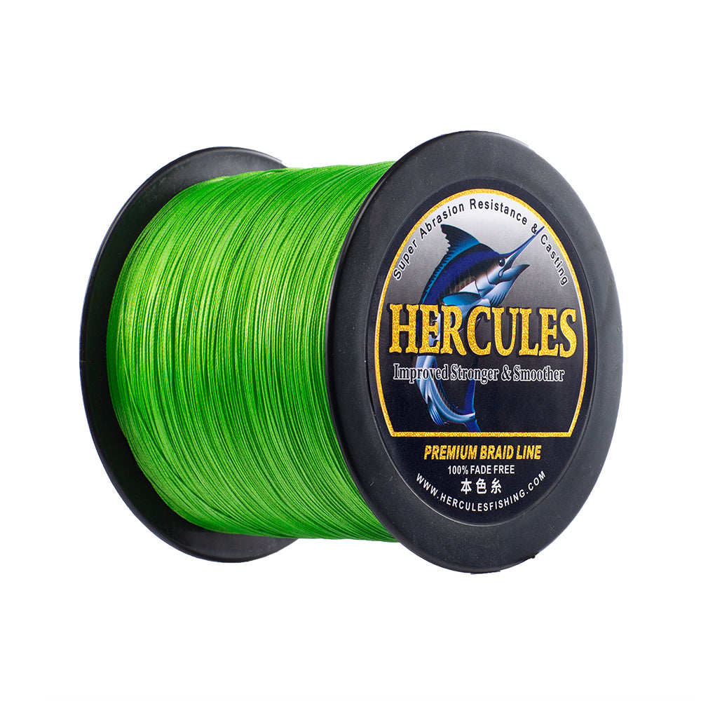 HERCULES Fluo Green Fade Free Fishing Line 8 Strands 10LB-120LB PE Braided Fishing Line