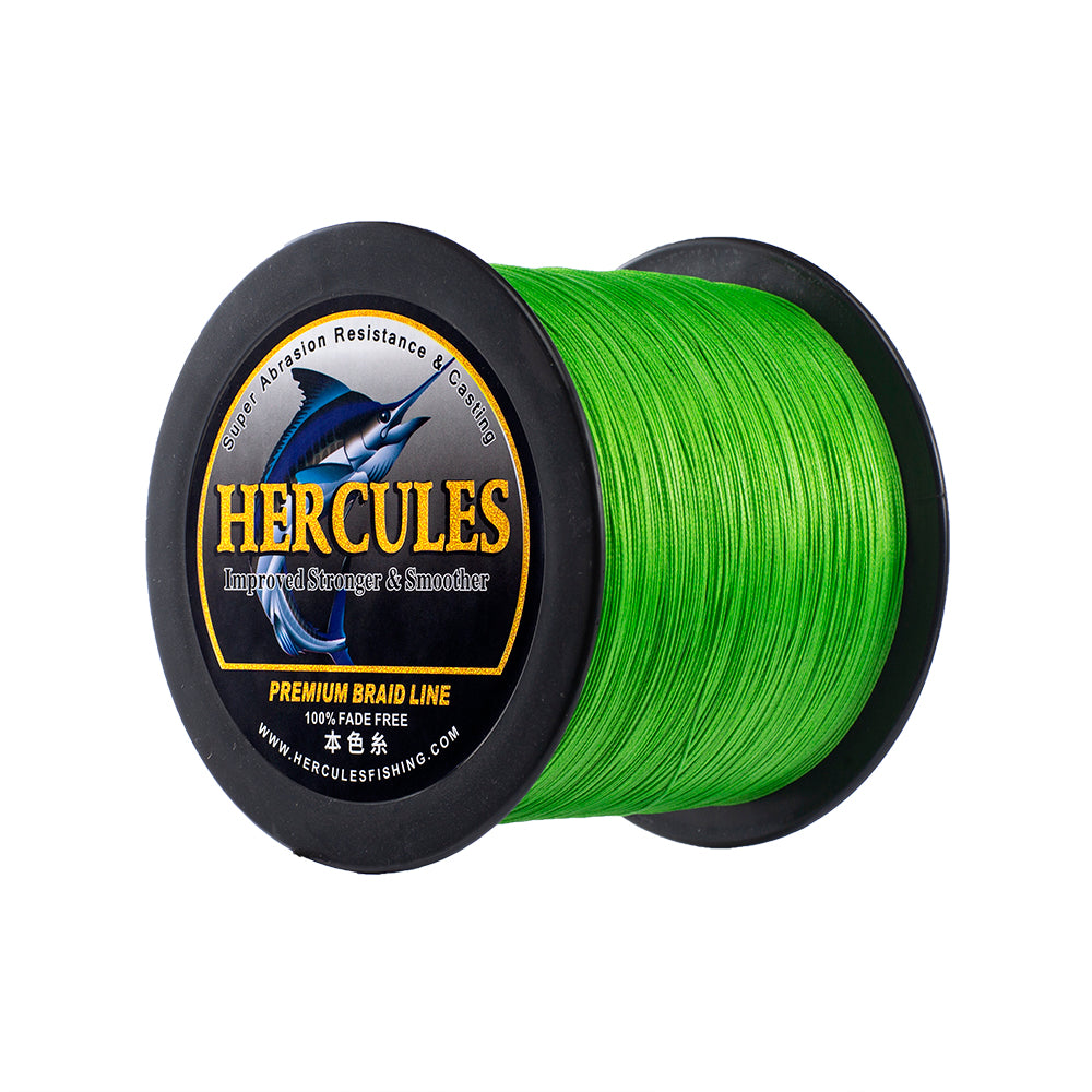 HERCULES Fluo Green Fade Free Fishing Line 8 Strands 10LB-120LB PE Braided Fishing Line