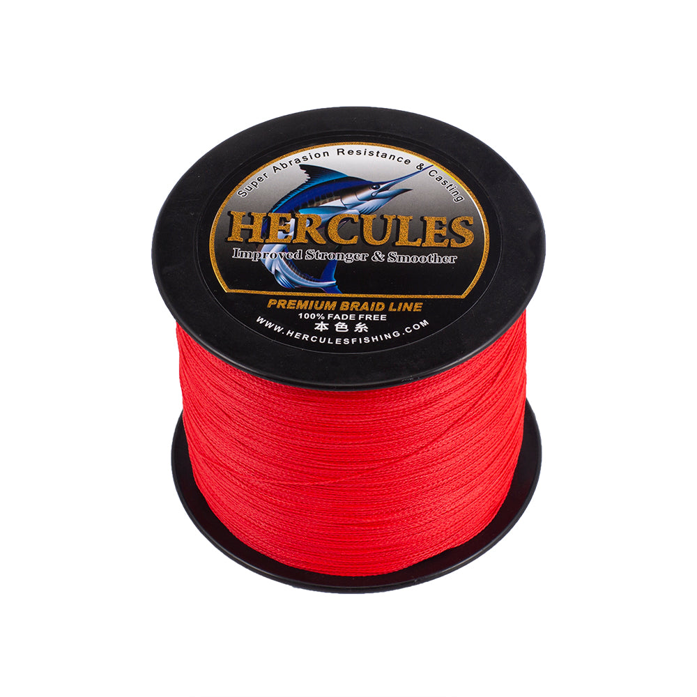 HERCULES Red fade free fishing line 4 Strands 6LB-100LB PE Braided Fishing Line
