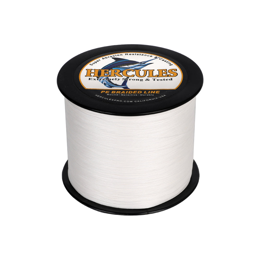 1500M 1640Yds White 10lb-420lb HERCULES PE Braided Fishing Line 12 Strands
