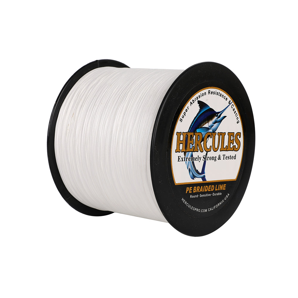 1500M 1640Yds White 10lb-420lb HERCULES PE Braided Fishing Line 12 Strands