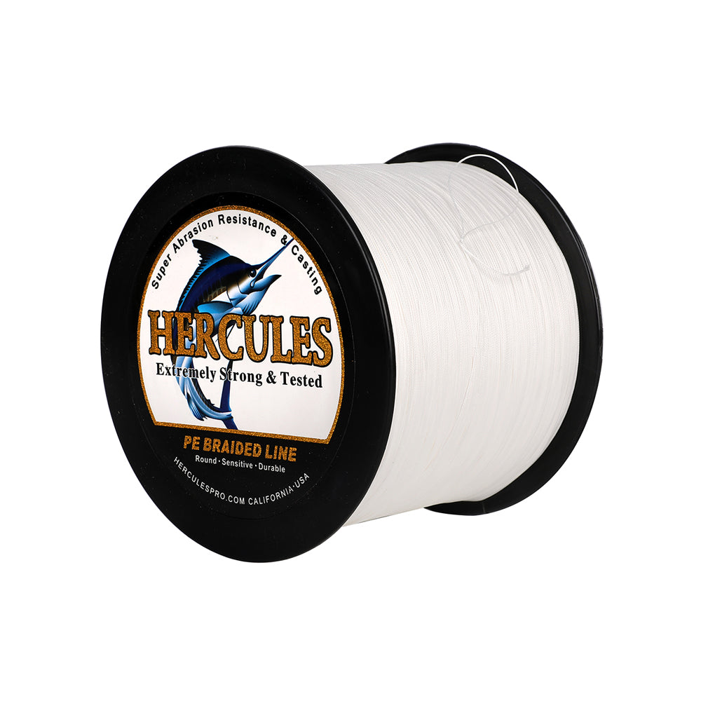 1500M 1640Yds White 10lb-420lb HERCULES PE Braided Fishing Line 12 Strands
