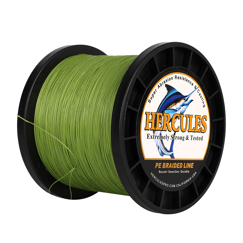 1000M 1094Yds Army Green 10lb-420lb HERCULES PE Braided Fishing Line 12 Strands