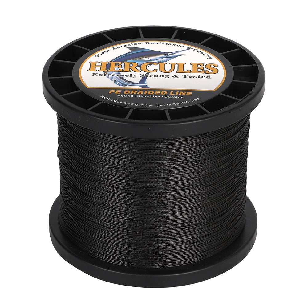 1000M 1094Yds Black 10lb-420lb HERCULES PE Braided Fishing Line 12 Strands