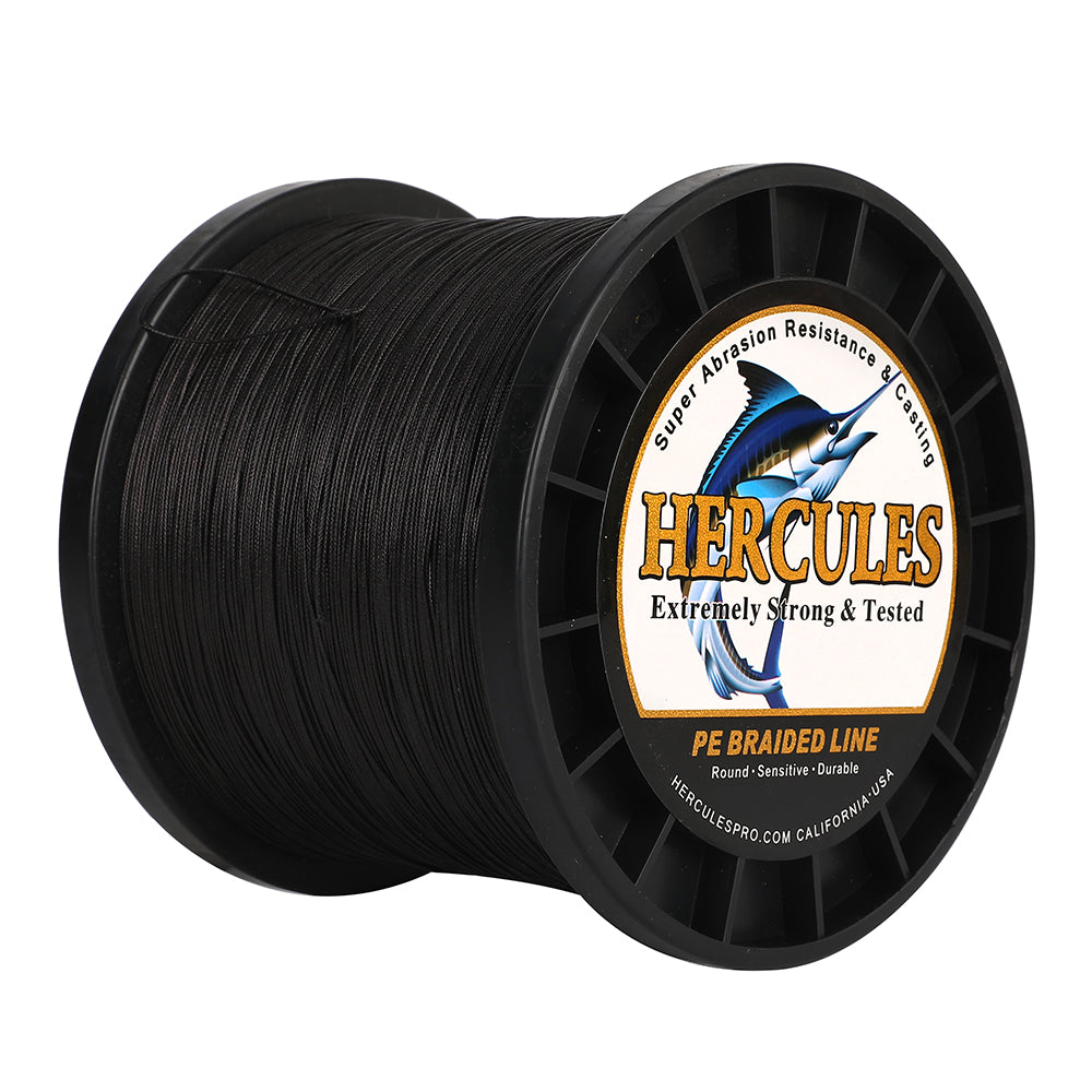1000M 1094Yds Black 10lb-420lb HERCULES PE Braided Fishing Line 12 Strands