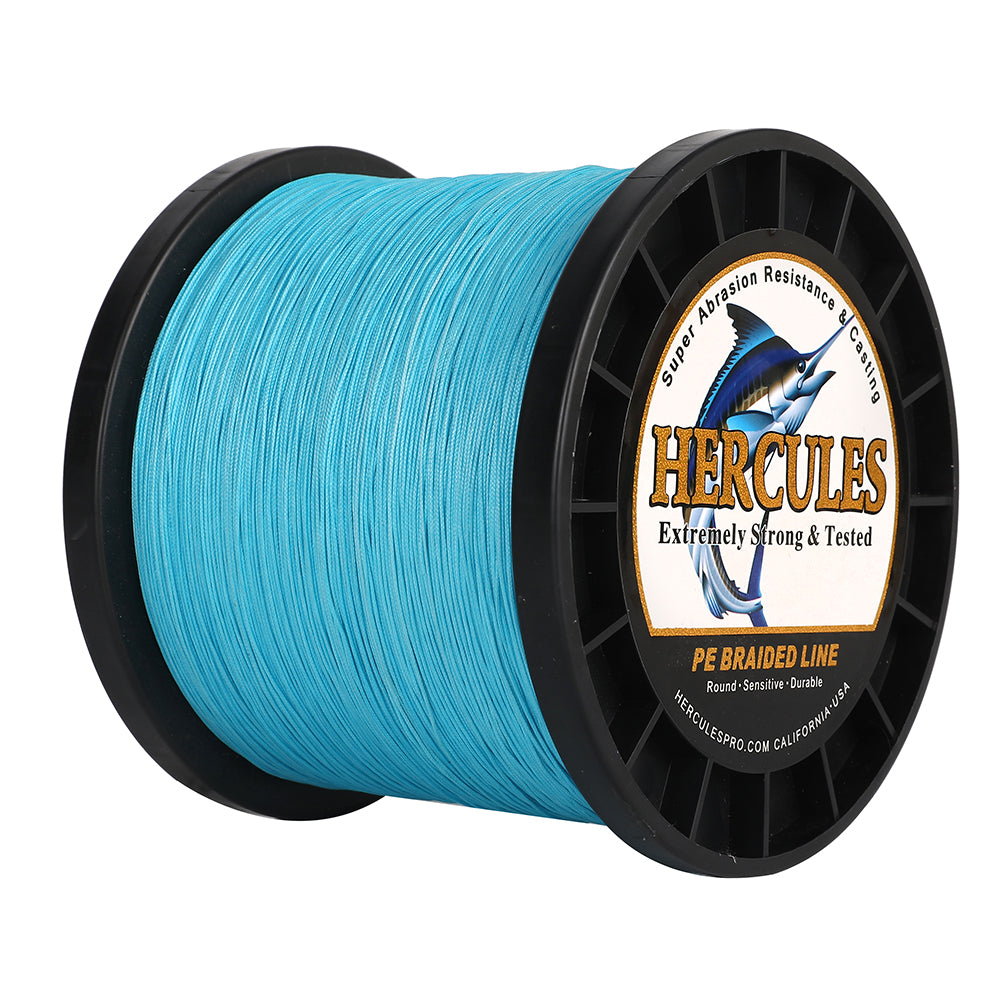 1000M 1094Yds Blue 10lb-420lb HERCULES PE Braided Fishing Line 12 Strands